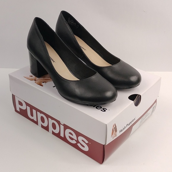 Hush Puppies | Shoes | Hush Puppies Black Leather Heels | Poshmark